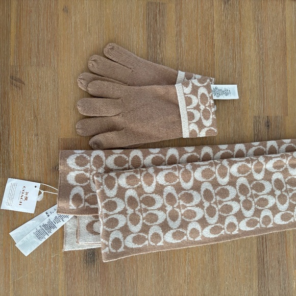 Coach scarf and gloves set- tags still on - Price drop! - Picture 1 of 5